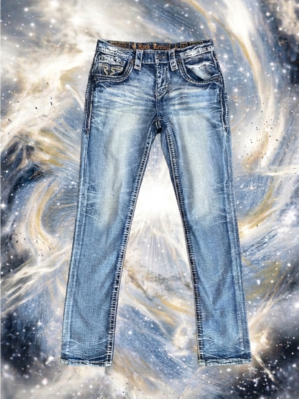 Rock Revival Mens Lucas Alt Straight Jeans Size 31W x 33L